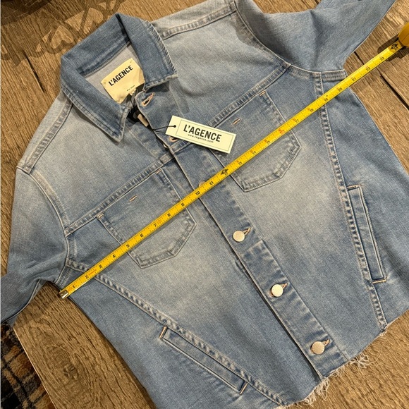 L’Agence Janelle Slim Raw Edge Denim Jacket. - Picture 11 of 11